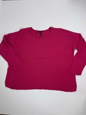Eileen Fisher Fuchsia Scoop Neck Knit Top
